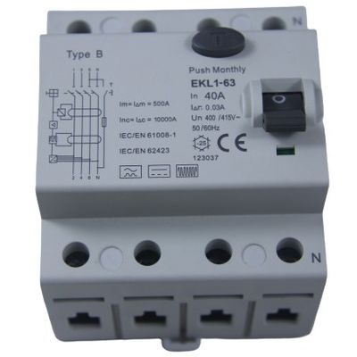 Art Leistungsschalter 40A B IP20 RCD 3 elektromagnetischer Modus Polen MCB der Phasen-4