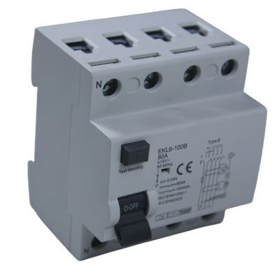 kaufen 10KA Typ B 63A RCD-Schaltkreislaufschalter RCCB zum Leckenschutz on-line-Fertigung