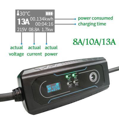 kaufen Elektro-Mobil-Ladegerät Großbritanniens 3 des type2-8-16A 1P tragbarer Ausgang STIFTE on-line-Fertigung